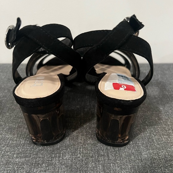 BAR III women’s raw fabric open toe black sandals/size 6 - Picture 6 of 11